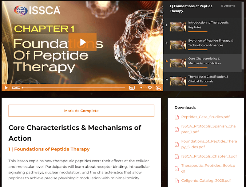 Interface do Painel do Curso ISSCA